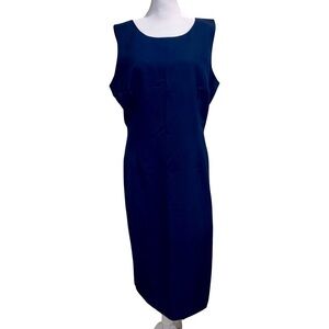 Chadwick’s Elegant Classic Dark Navy Sleeveless Sheath Dress Size 18T